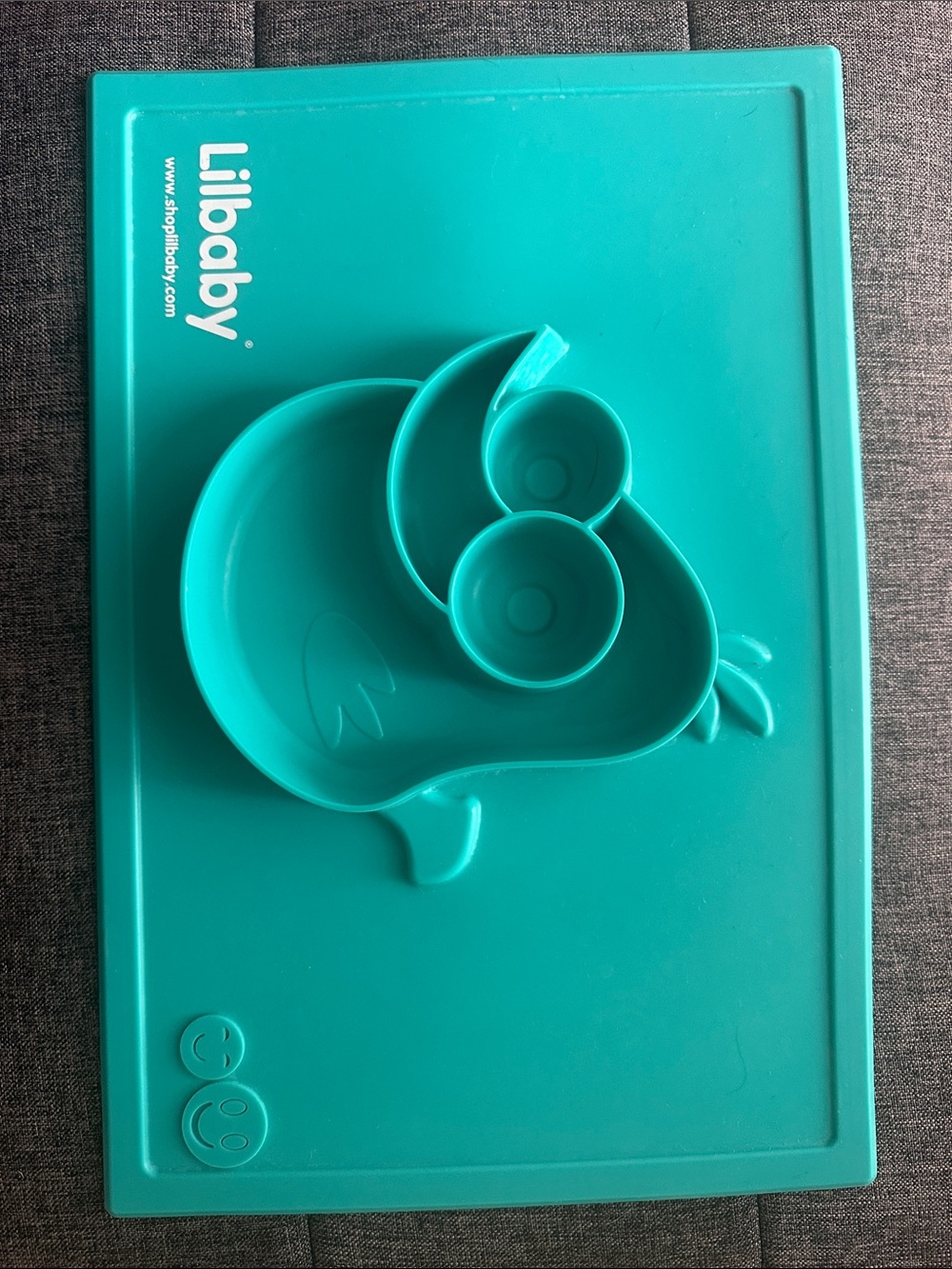 Teal Silicone Placemat with Owl Plate